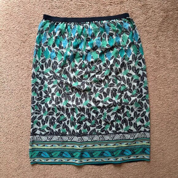 J Jill Skirt Womens Large Colorful Pull On Polyester Floral No Pockets Everyday - Picture 2 of 10